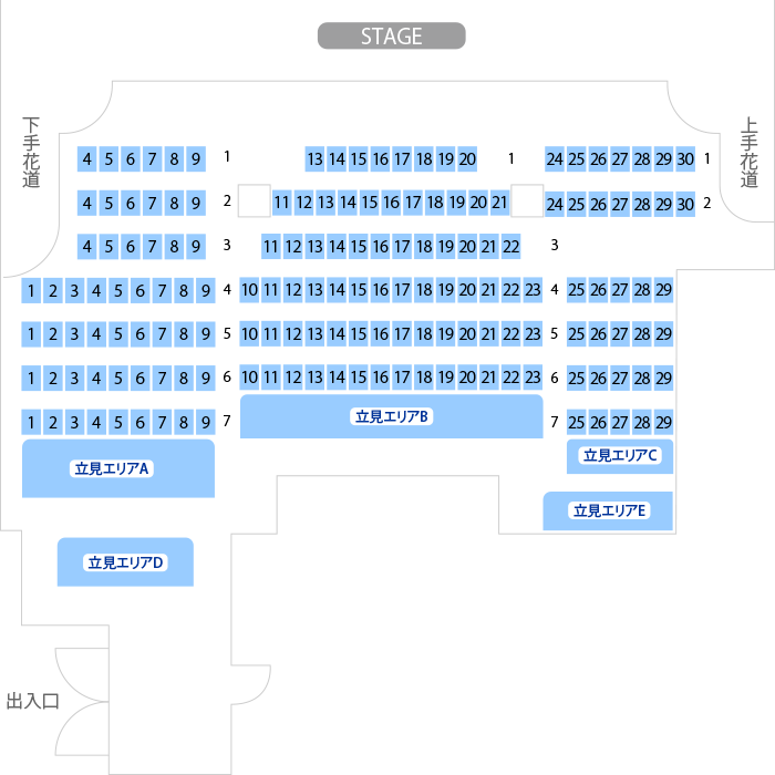 AKB48劇場 劇場座席表