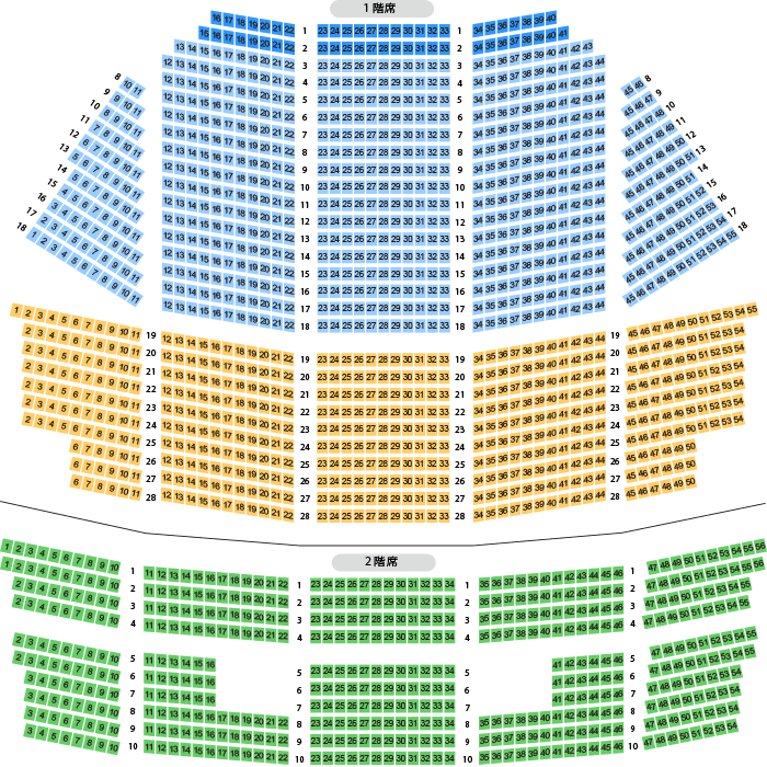 上野学園ホール ホール座席表 （1,730人） - MDATA