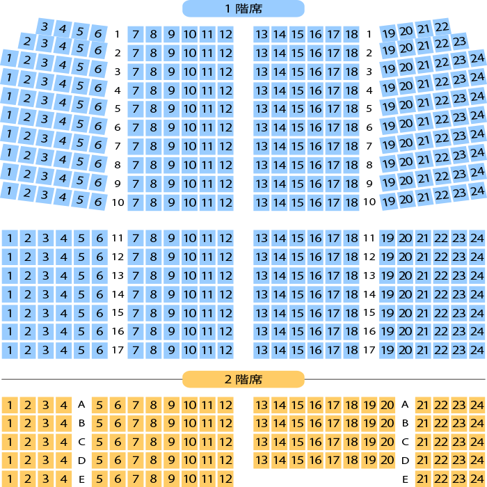 三越劇場 劇場座席表 514人 Mdata