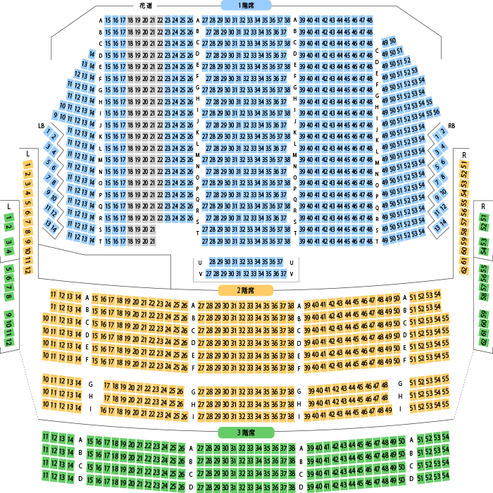 博多座 劇場座席表 （1,454人） - MDATA