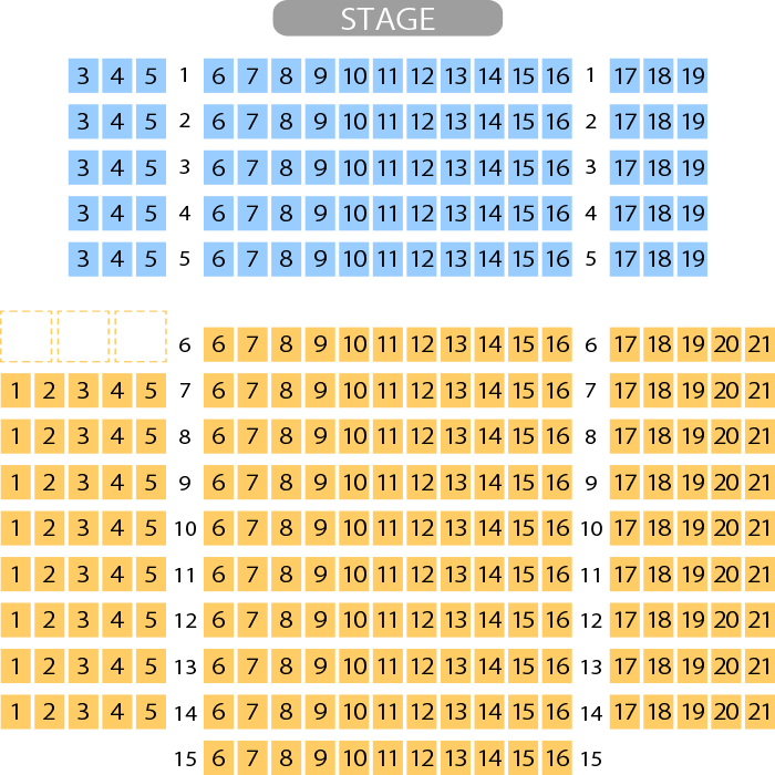 刈谷市総合文化センター アイリス 小ホール座席表