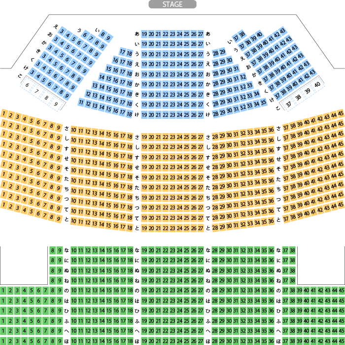 関市文化会館 大ホール座席表