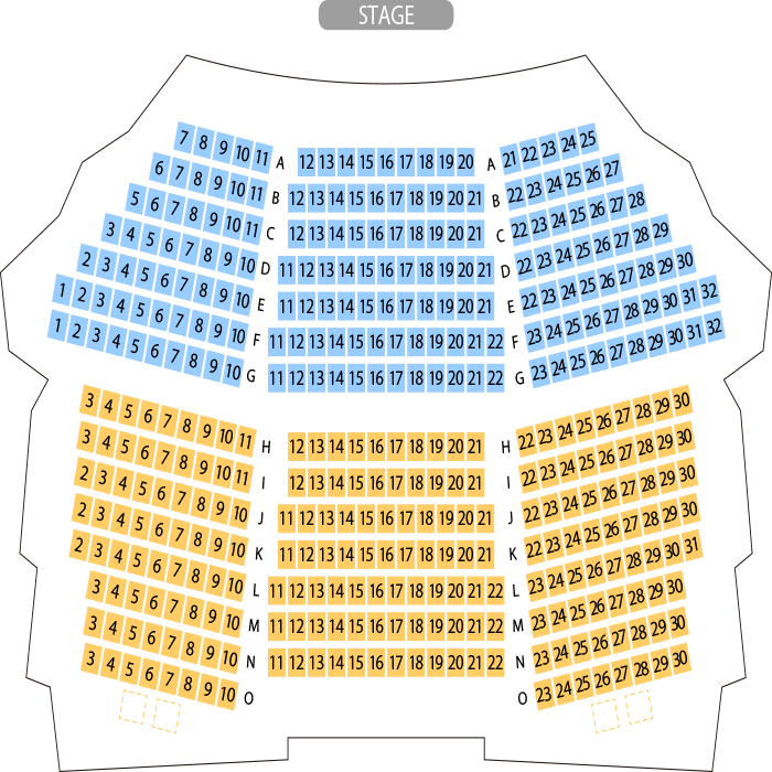 新城文化会館 小ホール座席表