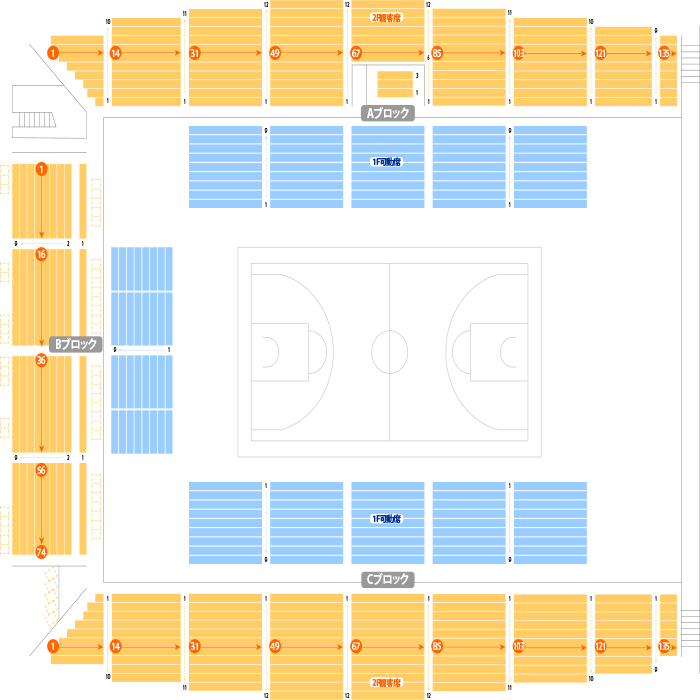 マエダアリーナ メインアリーナ座席表
