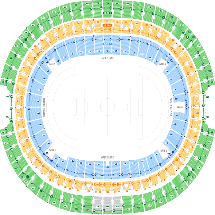 国立競技場 スタジアム座席表 （68,000人） - MDATA