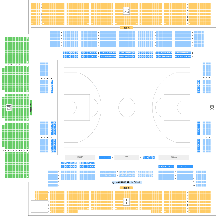 枇杷島スポーツセンター 第1競技場座席表 （1,750人） MDATA