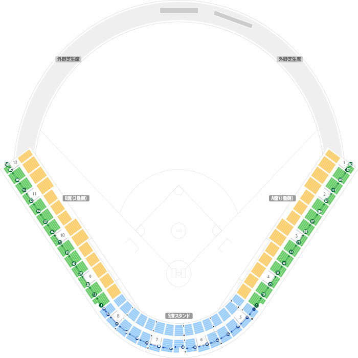 HPLベースボールパーク 野球場座席表