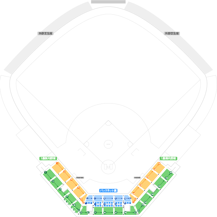 ファイターズ鎌ケ谷スタジアム スタジアム座席表