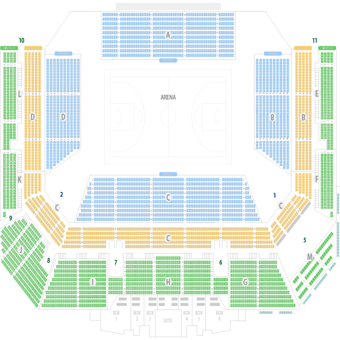 横浜BUNTAI アリーナ座席表