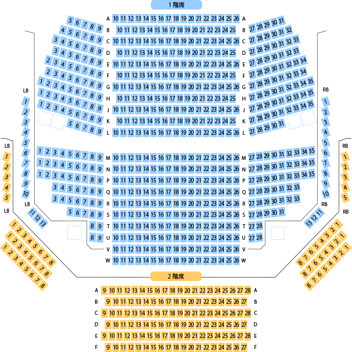 福岡市民ホール 中ホール座席表
