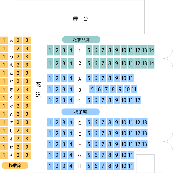 西成結劇場 劇場座席表