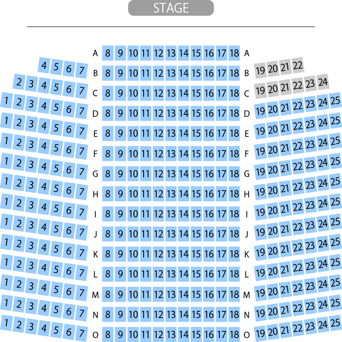 根室市総合文化会館 小ホール座席表